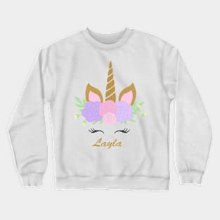 Unicorn Layla - Purple & Pink Crewneck Sweatshirt